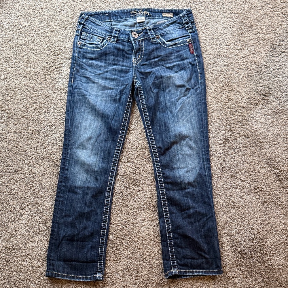 Silver Jeans Women's Dark Blue Straight Leg Jeans